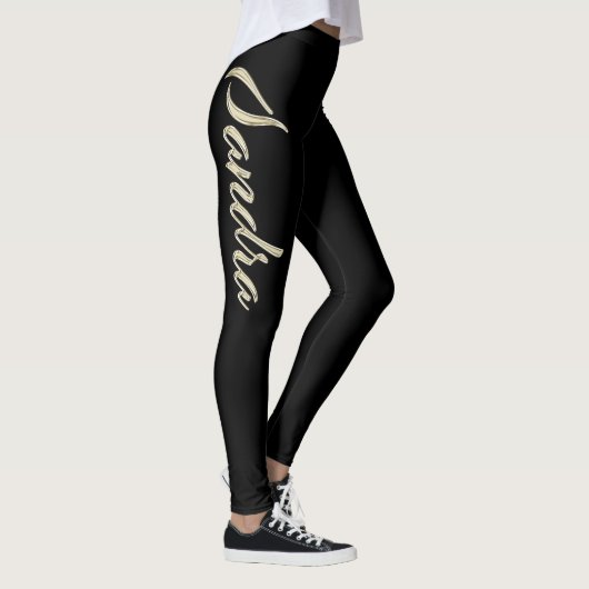Leggings Sandra écriture main dorée (Droite)
