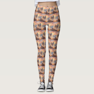 Leggings Sandy Paws Malamute Alaskan Chien sur la Plage au