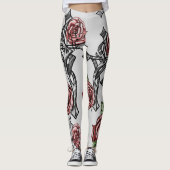 Leggings Sang et pattes Roses (Devant)
