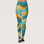 Leggings "Sanlúcar" Vagues bleu vert orange (Dos)