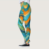 Leggings "Sanlúcar" Vagues bleu vert orange (Gauche)