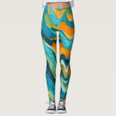 Leggings "Sanlúcar" Vagues bleu vert orange (Devant)