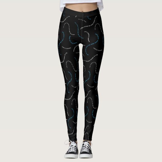 Leggings Sans prix | motif de texte Wavy Abstrait (Devant)