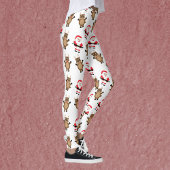 Leggings Santa Claus Red Suit Reindeer Motif de Noël