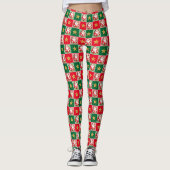 Leggings Santa Claus Tartan Rétro Noël Plaid (Devant)