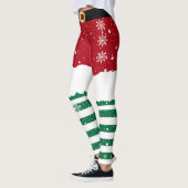 Leggings Santa’s Elf Christmas– Festive Holiday Snow Design (Gauche)