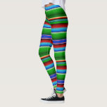 Leggings Sarape mexicaine rouge vert<br><div class="desc">La serape ou sarape est un long châle à couverture, souvent de couleurs vives rayées avec franges aux extrémités portées au Mexique. Ce motif est un classique de couleur cool, vert, rouge et bleu avec des éclats de blanc. Parfait pour le Cinco de Mayo ou le Jour national de l'Enchilada...</div>