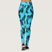 Leggings Sarcelle avec taches et rayures noires (Dos)