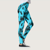Leggings Sarcelle avec taches et rayures noires (Droite)