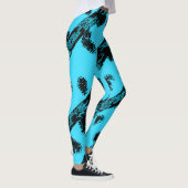 Leggings Sarcelle avec taches et rayures noires (Droite)