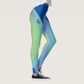 Leggings Sassy Smart Script Géométrique Bleu Vert (Droite)