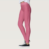 Leggings Satin rose sport féminin (Gauche)