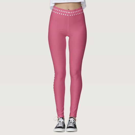 Leggings Satin rose sport féminin (Devant)