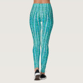 Leggings Satins et pointes Abstraits, turquoise et aqua (Dos)