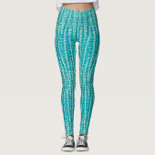 Leggings Satins et pointes Abstraits, turquoise et aqua (Devant)