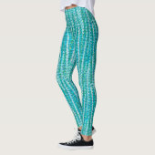 Leggings Satins et pointes Abstraits, turquoise et aqua (Gauche)