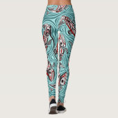 Leggings Saumon Haida Art Spirit Pacific Northwest Native (Dos)