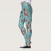 Leggings Saumon Haida Art Spirit Pacific Northwest Native (Gauche)