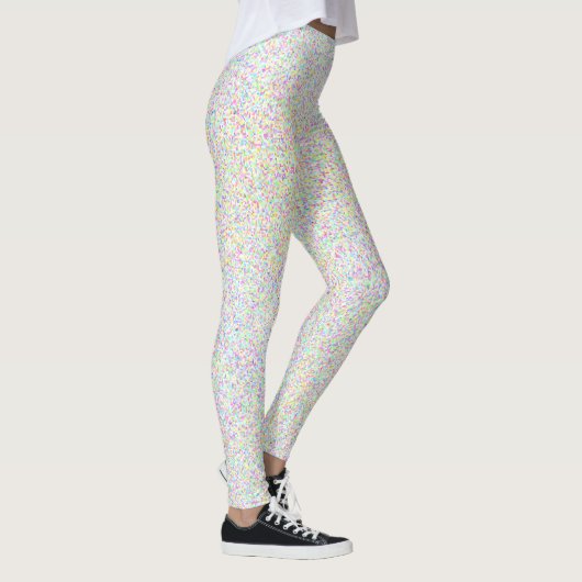 Leggings Saupoudrer de couleurs sur le blanc amusant (Droite)