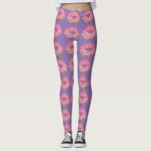 Leggings Saupoudrer de noix de muscade rose givrée (Devant)