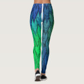 Leggings Scales de serpent bleu vert (Dos)
