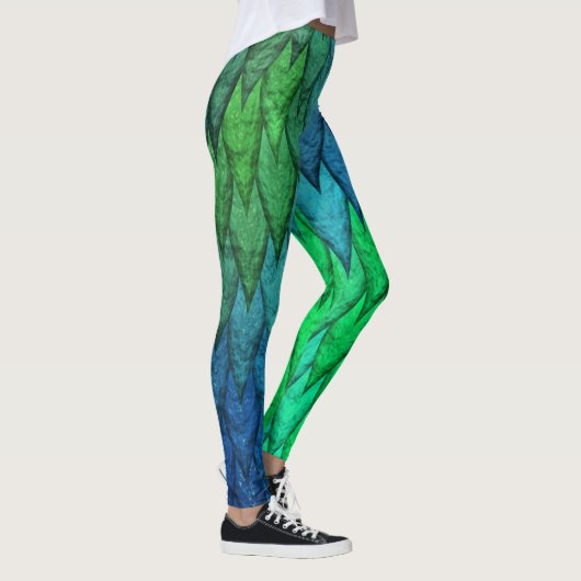 Leggings Scales de serpent bleu vert (Droite)