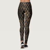 Leggings Scales Dragon Parties scintillant Noir & Or Chimme (Dos)