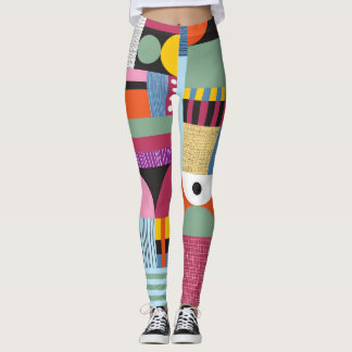 Leggings Scandinave coloré : Mélange Motif gai.
