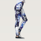 Leggings Scandinavian Blue Easter Egg Spring Floral (Droite)