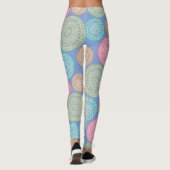 Leggings Scandinavian Flower Mandalas Pattern 1 (Dos)