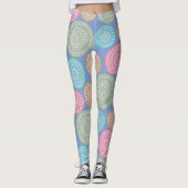 Leggings Scandinavian Flower Mandalas Pattern 1 (Devant)