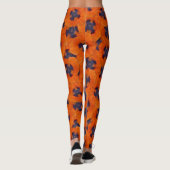 Leggings Scarlet Orange Poppy Motif sans joint (Dos)
