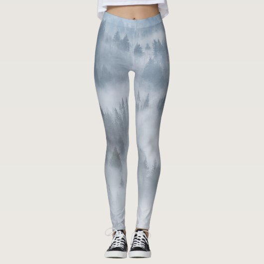 Leggings Scène de la forêt de Misty (Devant)