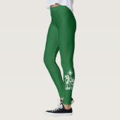 Leggings Scène de la Nativité Joie au monde Vert & Blanc (Gauche)