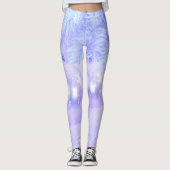 Leggings Scène de neige avec ornements et teinte bleue Neig (Devant)