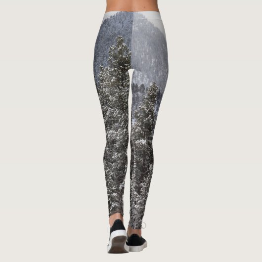 Leggings Scène de neige d'hiver de forêt (Dos)