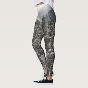Leggings Scène de neige d'hiver de forêt