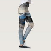Leggings Scène dynamique de course urbaine bleue (Droite)