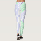 Leggings Schintz Bohème Illustration Pastel Purple Green (Dos)