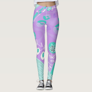 Leggings Schintz de Bohême Illustration Lilac Spearmint Bla
