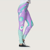 Leggings Schintz de Bohême Illustration Lilac Spearmint Bla (Droite)