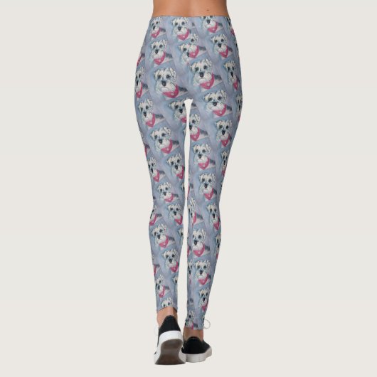 LEGGINGS SCHNAUSER GRIS EN ARGENT DOUX (Dos)