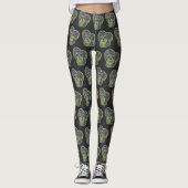 Leggings Schnauzer miniature en verre teint mignon avec coe (Devant)