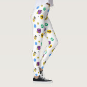 Leggings Scholar, horreur, fantôme mignon émoticônes sur bl (Droite)