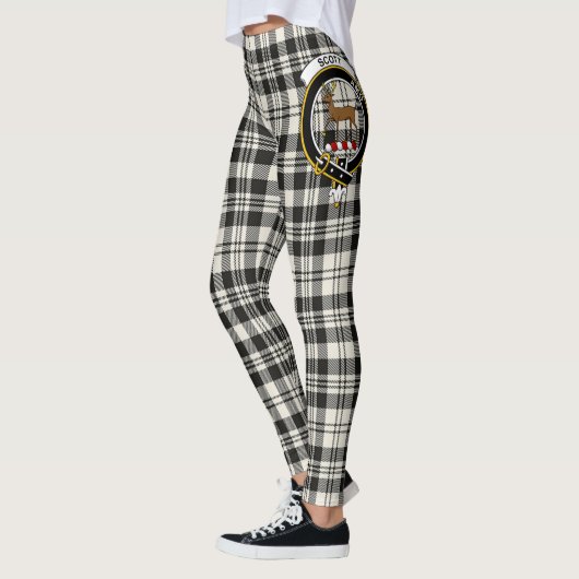 Leggings Scotstee Clan Scott Black White Ancienne Crest (Gauche)