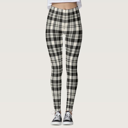 Leggings Scotstee Clan Scott Black White Ancient Tartan (Devant)
