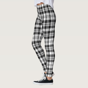 Leggings Scotstee Clan Scott Black White Modern Tartan