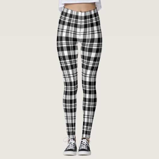 Leggings Scotstee Clan Scott Black White Modern Tartan (Devant)