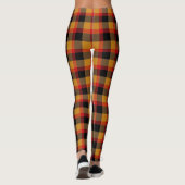 Leggings Scottish Blast orange rouge et noir Tartan Plaid (Dos)