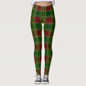 Leggings Scottish Plaid Clan Green Red Tartan (Devant)